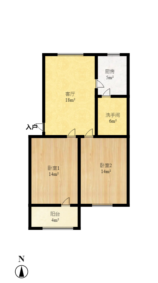 长岭水电八局宿舍  2室1厅1卫   42.00万室内图1