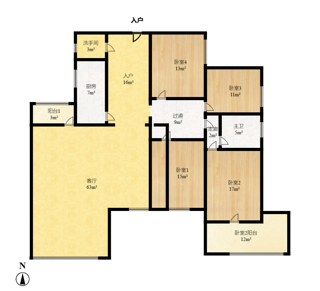 宏轩花苑  4室2厅2卫    4800.0元/月 宏轩花苑  4室2厅2卫    4800.0元/月户型图