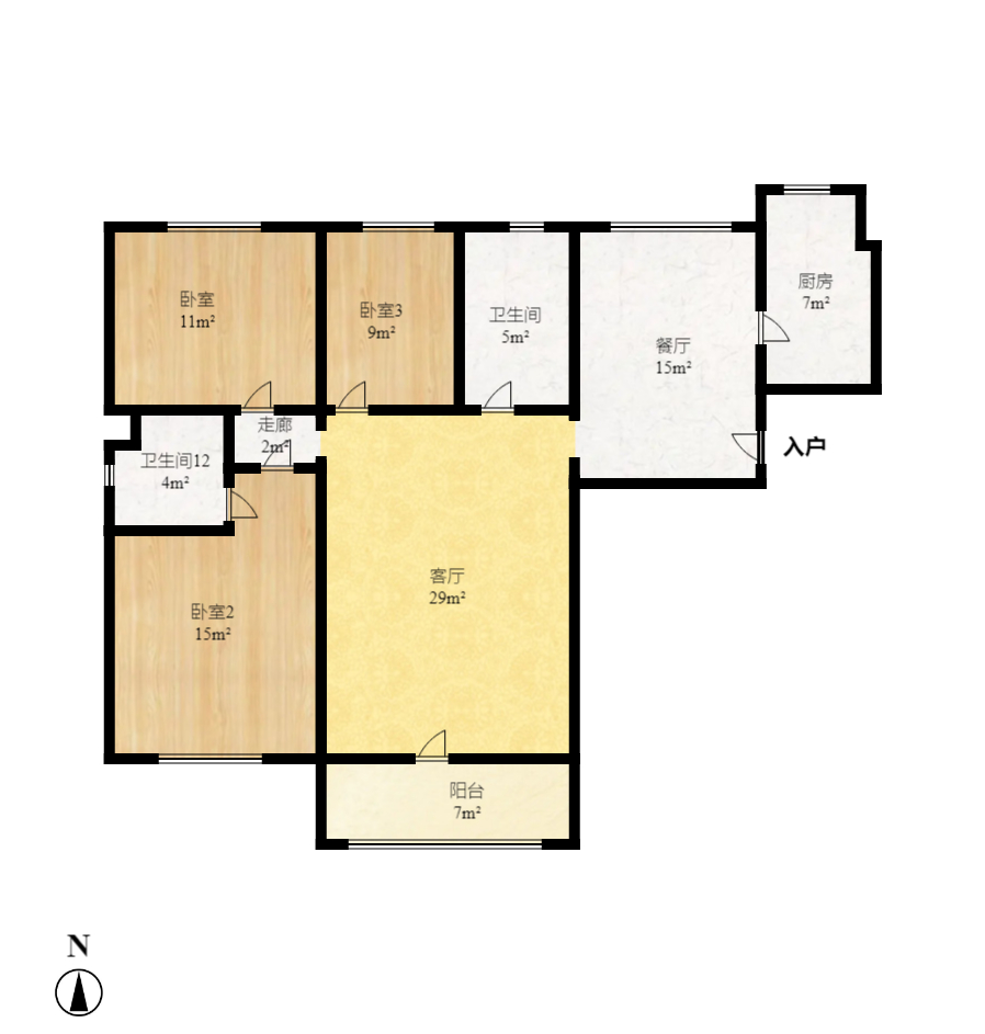 圣力华苑 1室1厅1卫 900.0元/月 圣力华苑 1室1厅1卫 900.0元/月户型图