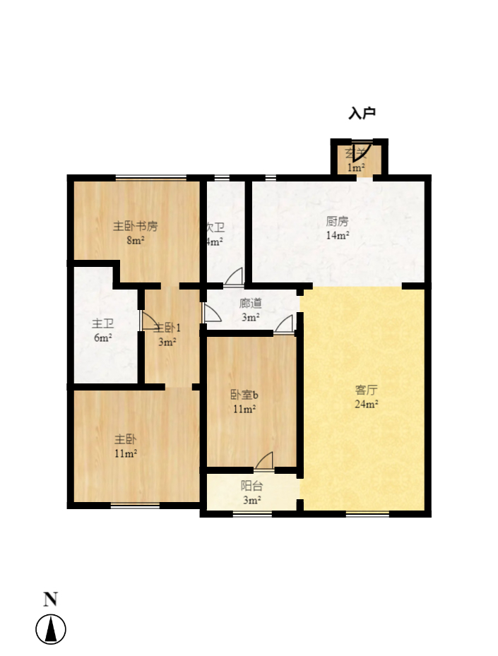 建发央著  3室2厅2卫    210.0万室内图1