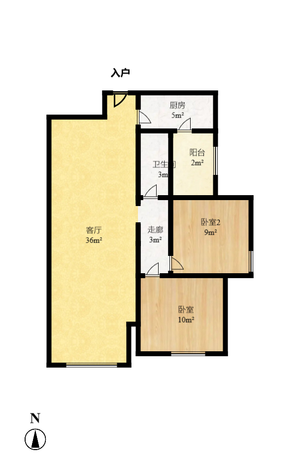 深业睿城 1室2厅1卫 1880.0元/月 深业睿城 1室2厅1卫 1880.0元/月户型图