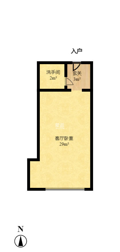 C-park天悦城（紫檀溪苑二期）  1室1厅1卫    1700.0元/月户型图
