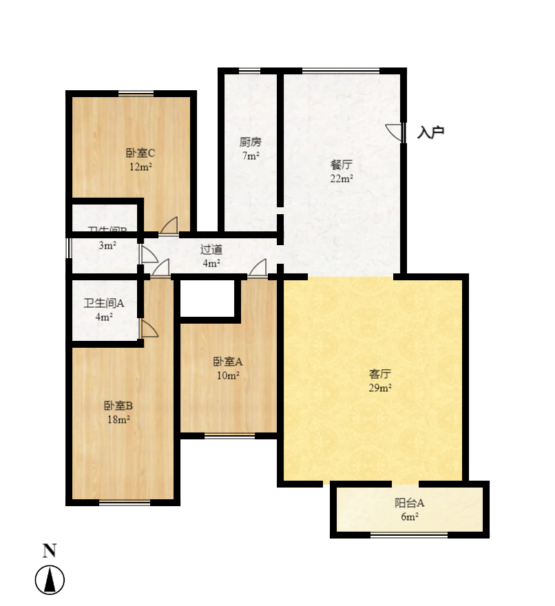 生活艺术城  3室2厅2卫   2400.00元/月室内图1