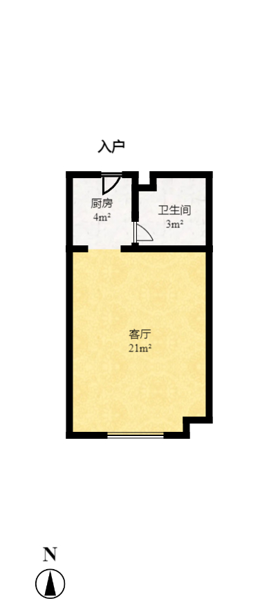万芙锦城 1室1厅1卫 1250.0元/月 万芙锦城 1室1厅1卫 1250.0元/月户型图