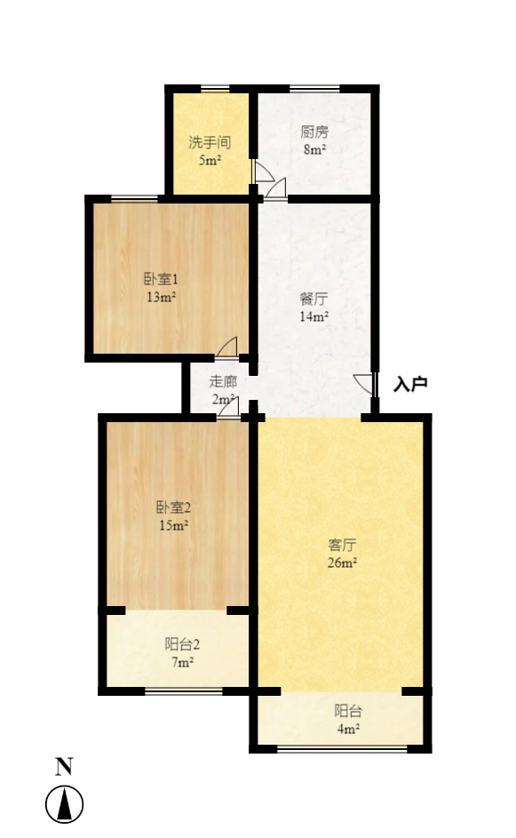 南苑花园  3室2厅1卫   2200.00元/月室内图1
