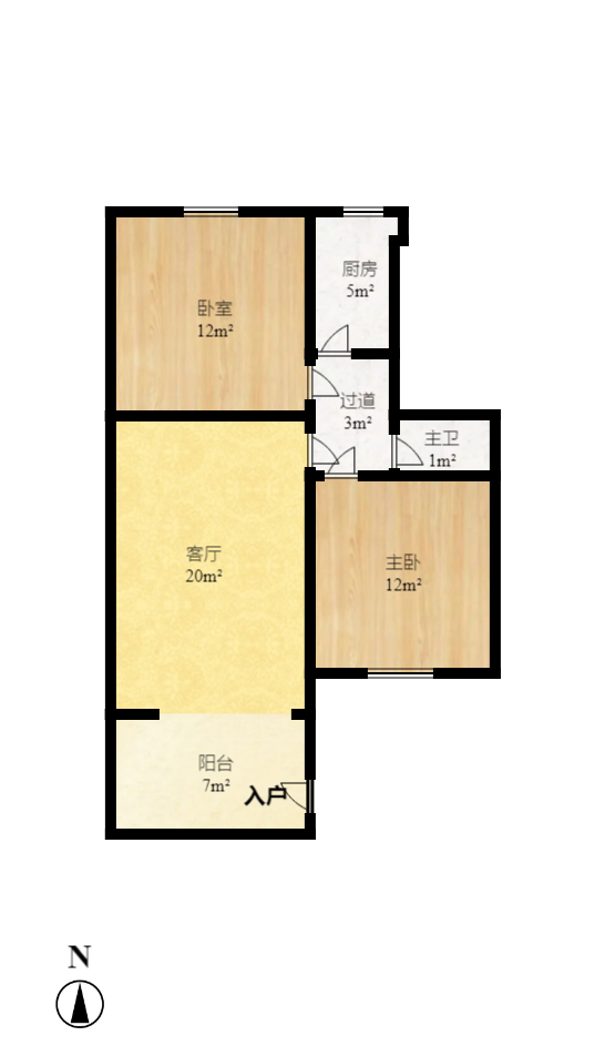 五一东村 1室1厅1卫 650.0元/月 五一东村 1室1厅1卫 650.0元/月户型图