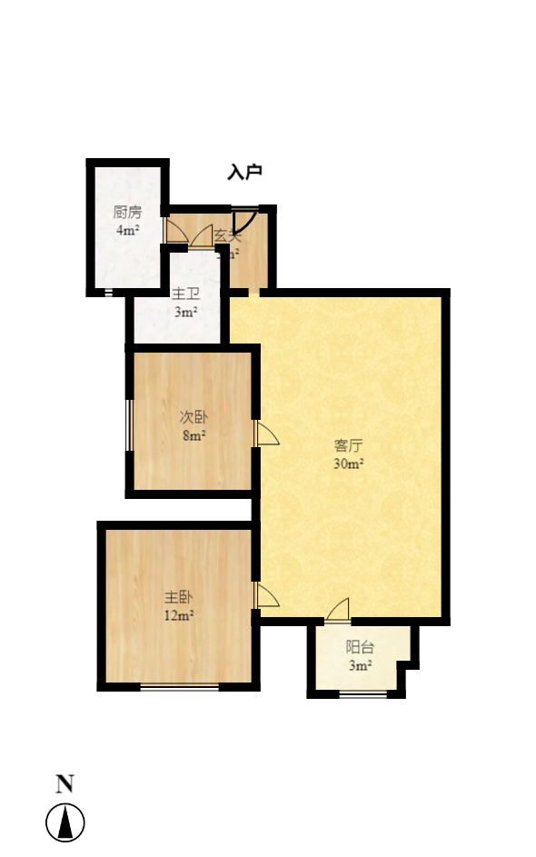 爱琴海岸 2室1厅1卫 1500.0元/月 爱琴海岸 2室1厅1卫 1500.0元/月户型图