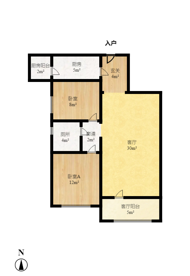 阳光100三期 2室2厅2卫 2500.0元/月 阳光100三期 2室2厅2卫 2500.0元/月户型图