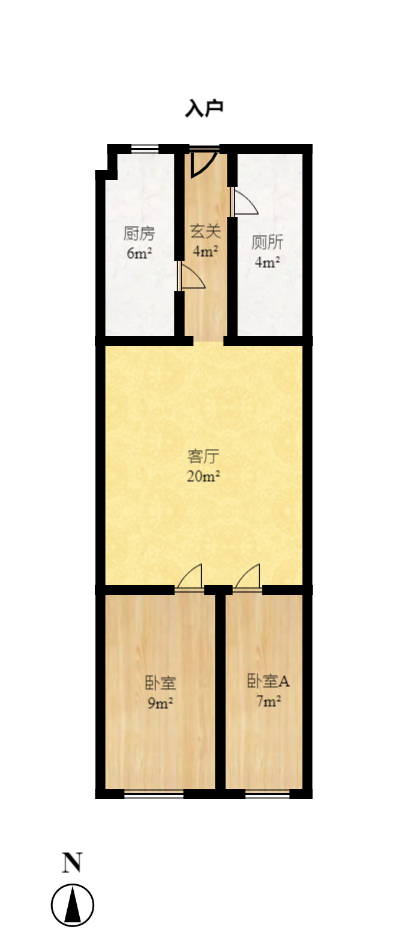 阳光100二期 2室1厅2卫 1900.0元/月 阳光100二期 2室1厅2卫 1900.0元/月户型图