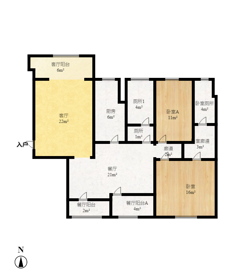 榮升家園（湘江熙岸）  2室1廳1衛(wèi)    2400.0元/月室內(nèi)圖1