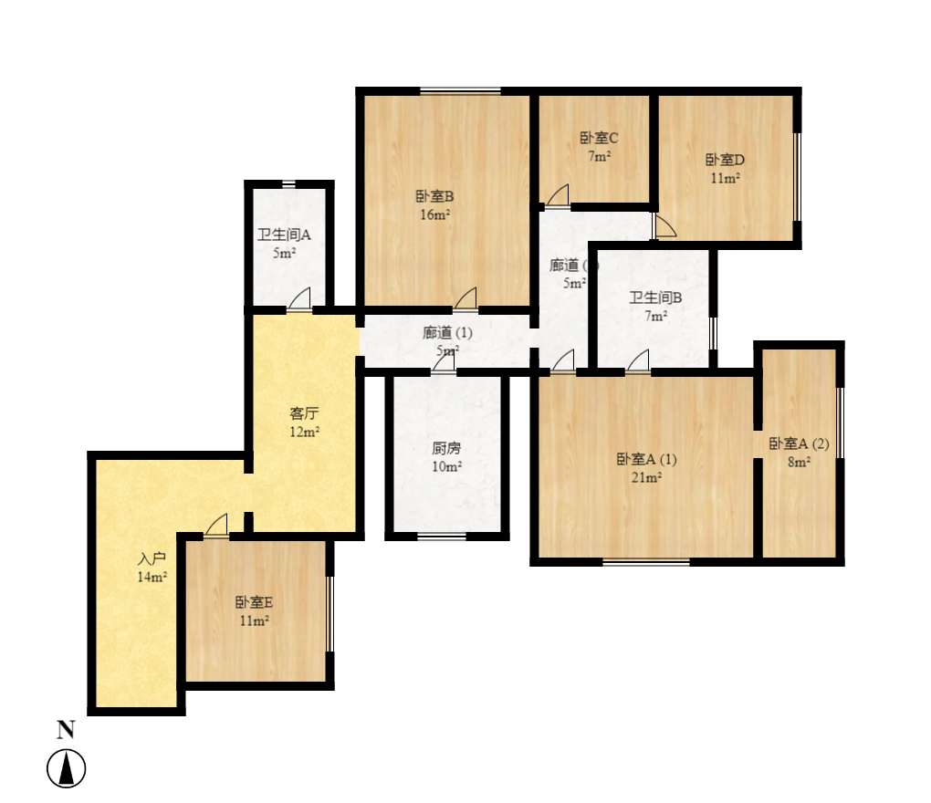 王府井公寓(福源公寓) 2室1厅1卫 2000.0元/月 王府井公寓(福源公寓) 2室1厅1卫 2000.0元/月户型图