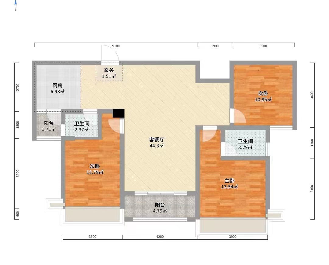 中房天玺湾 3室2厅2卫 49.8万 中房天玺湾 3室2厅2卫 49.8万室内图