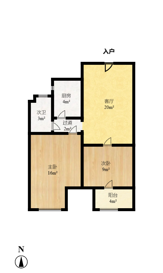绿地中央广场 2室2厅1卫 2300.0元/月 绿地中央广场 2室2厅1卫 2300.0元/月户型图