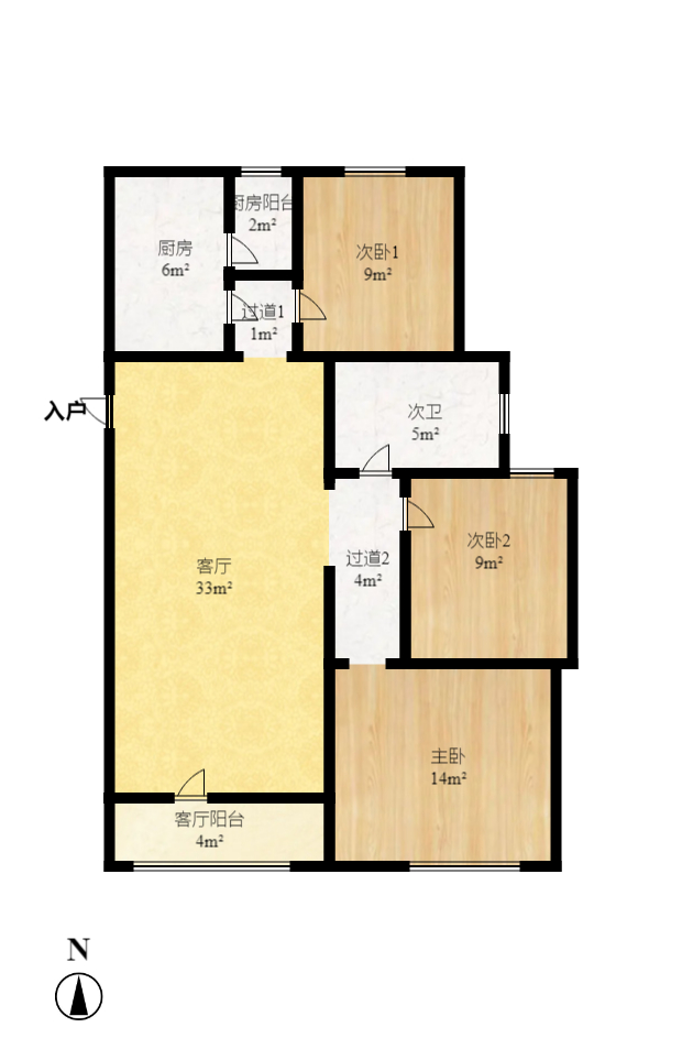 协信星澜汇 3室2厅2卫 3200.0元/月 协信星澜汇 3室2厅2卫 3200.0元/月户型图