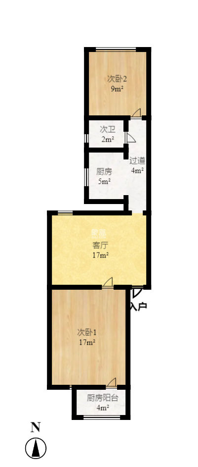 岳华路电子宿舍  2室2厅1卫   41.00万