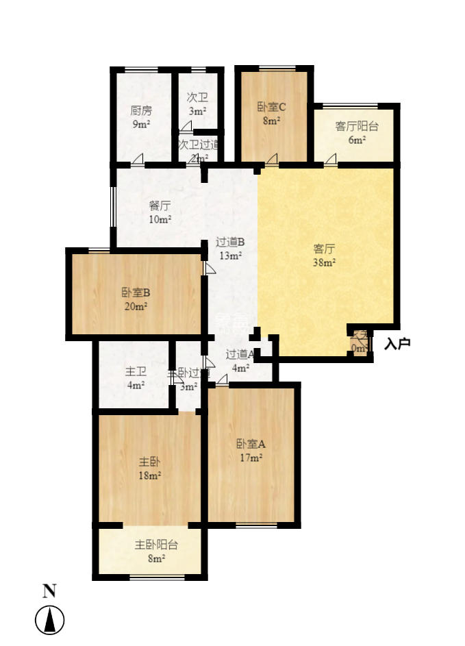 望麓锦园  4室1厅2卫    2200.0元/月 望麓锦园  4室1厅2卫    2200.0元/月户型图