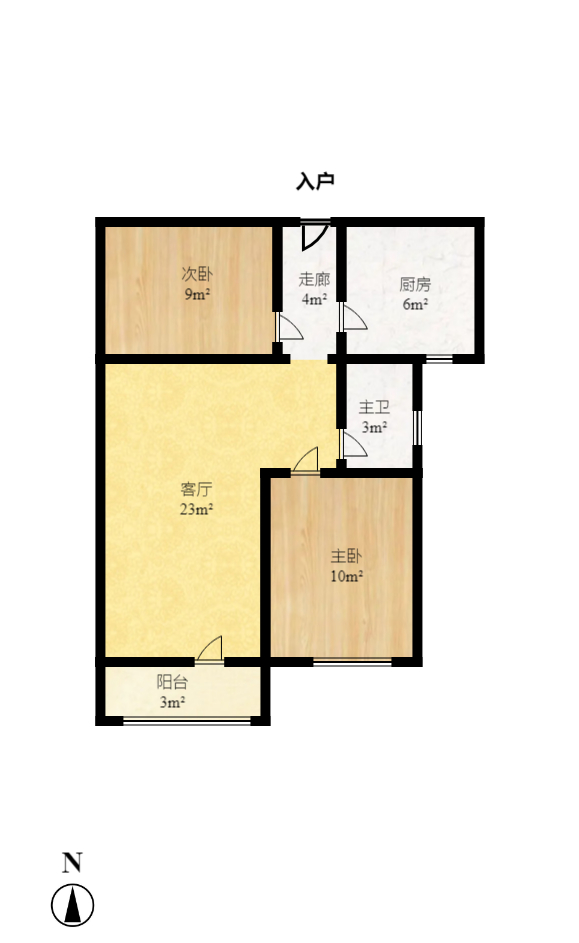 开源鑫景  4室2厅2卫   2100.00元/月户型图