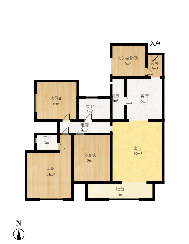 筑梦佳园 4室2厅2卫 2100.0元/月 筑梦佳园 4室2厅2卫 2100.0元/月户型图