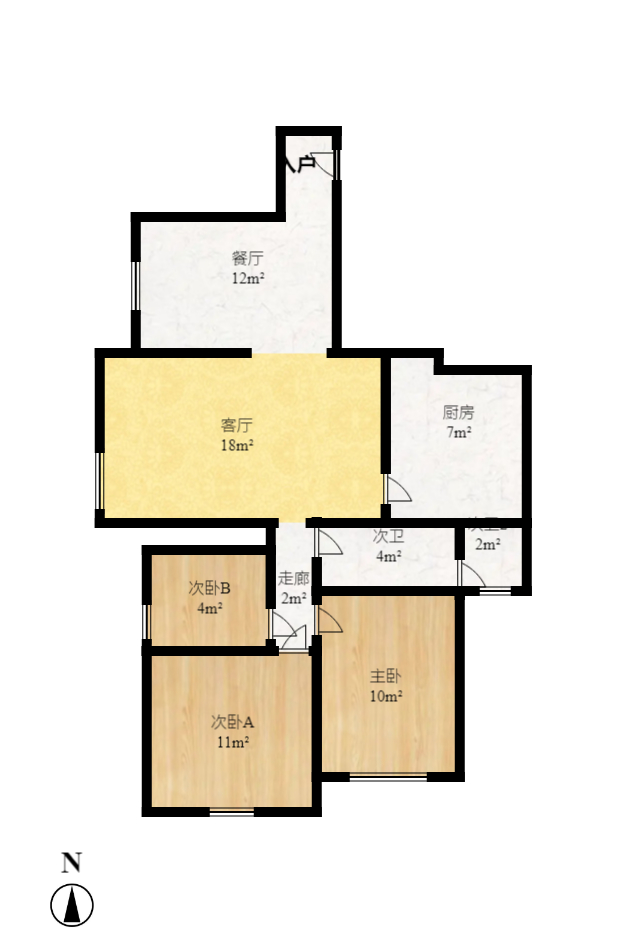 泊林晶城 3室2厅1卫 2100.0元/月 泊林晶城 3室2厅1卫 2100.0元/月户型图