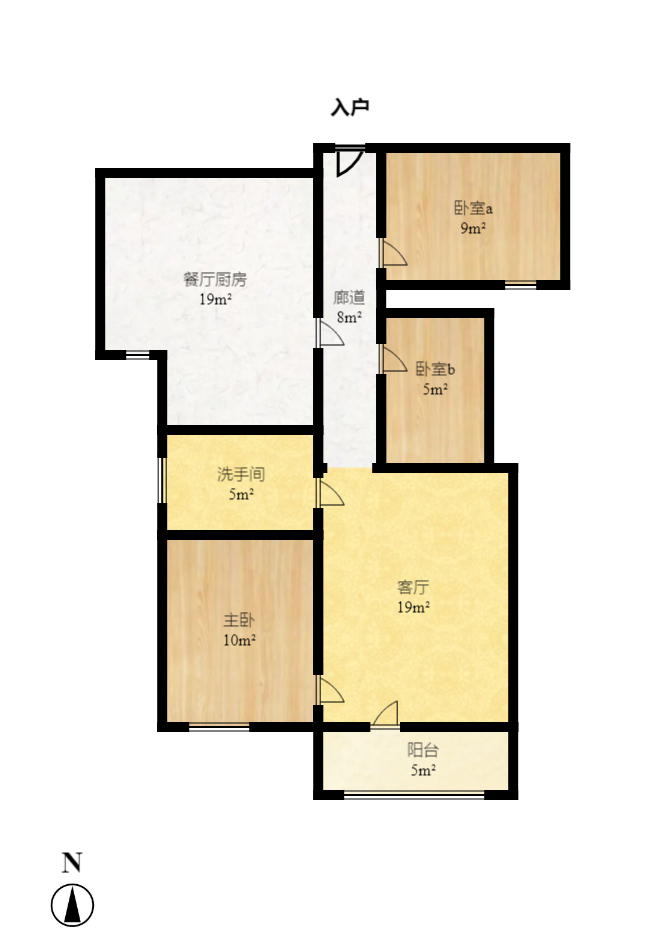 和泓梅溪四季  3室2厅1卫   2600.00元/月户型图