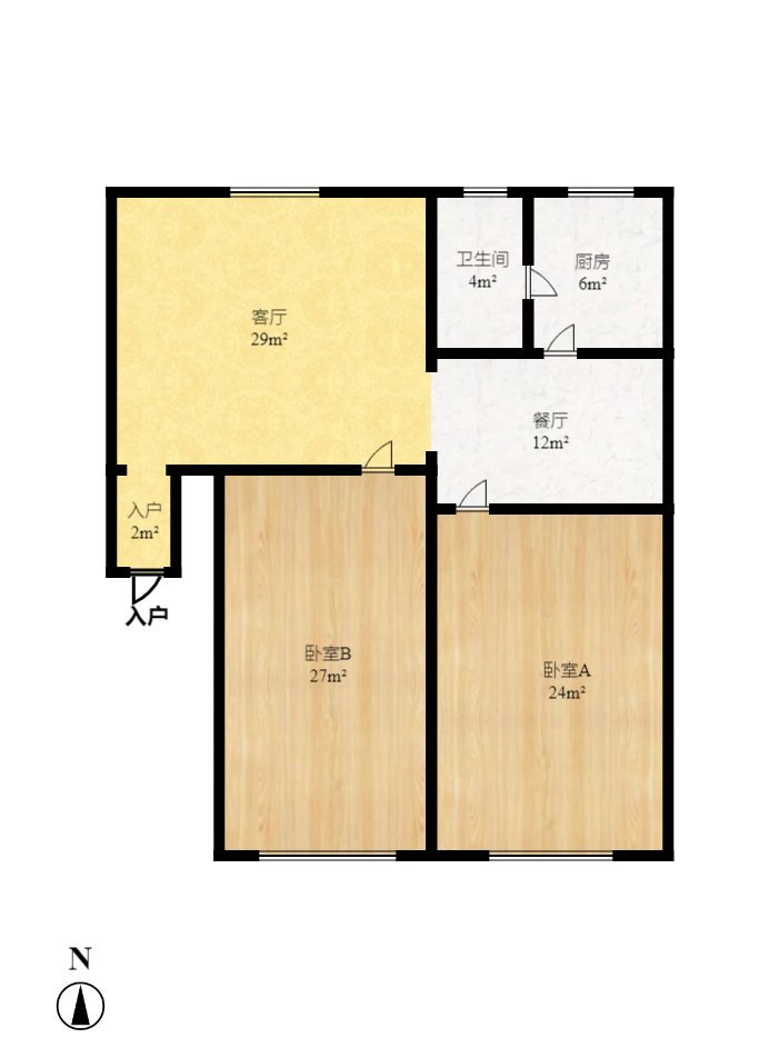 东瓜山二村  2室2厅1卫   58.00万室内图1