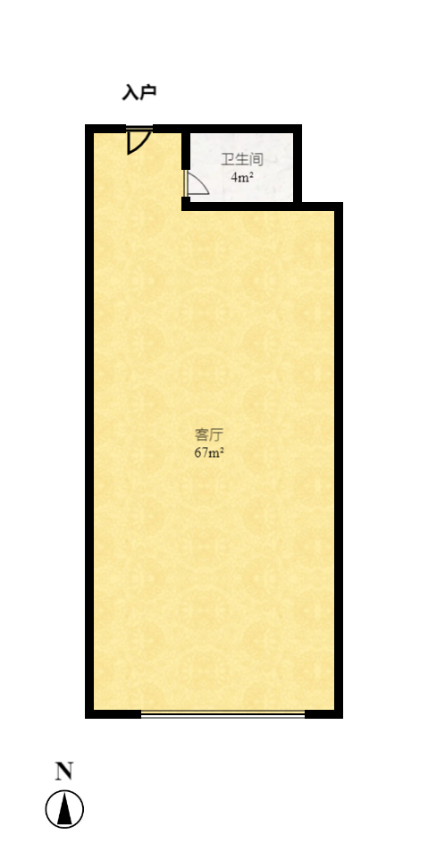 华菱蓝调国际(华菱.香墅美地) 1室2厅1卫 2400.0元/月 华菱蓝调国际(华菱.香墅美地) 1室2厅1卫 2400.0元/月户型图