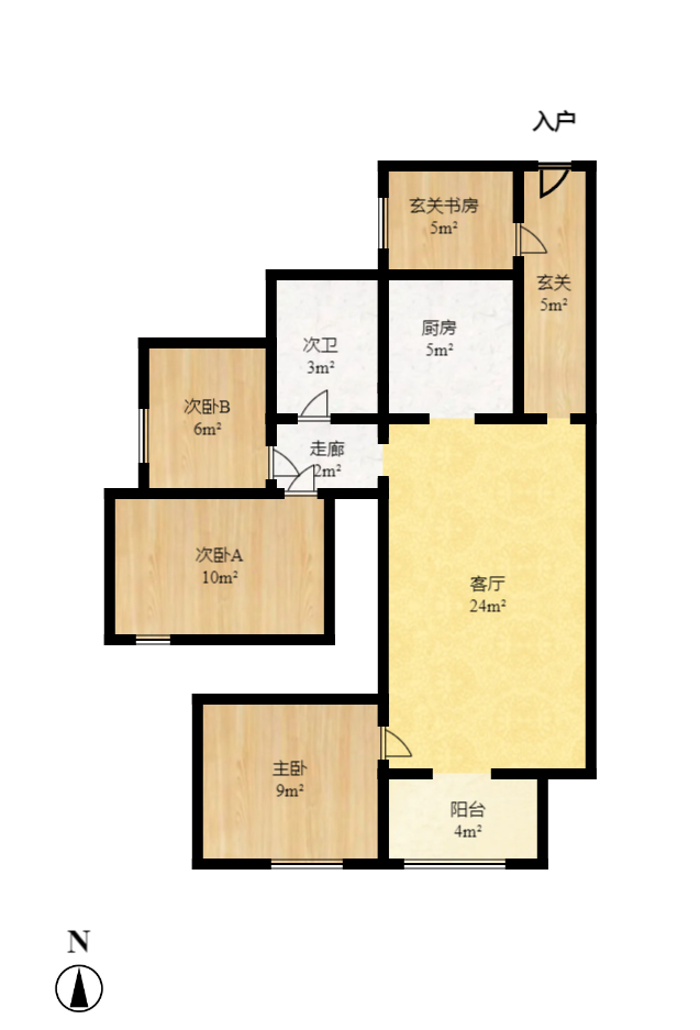 华润凤凰城二期  3室2厅1卫    88.0万室内图1