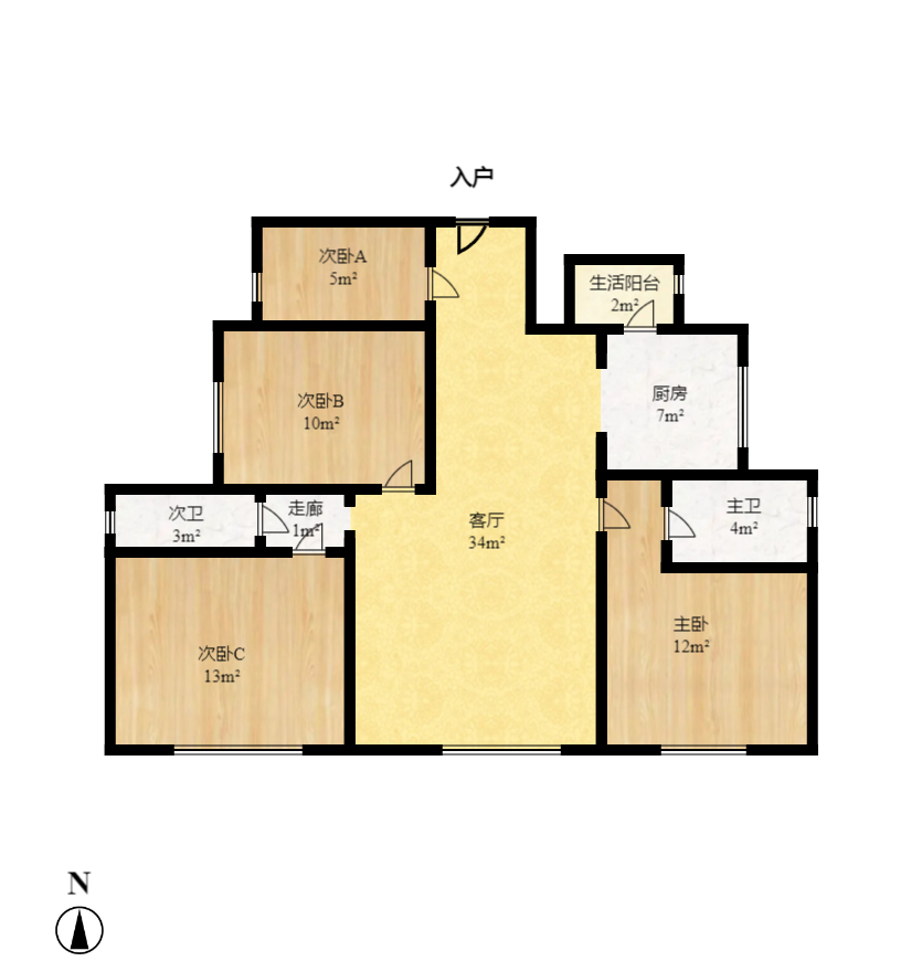 星電恬園  4室2廳2衛(wèi)    95.0萬(wàn)室內(nèi)圖1