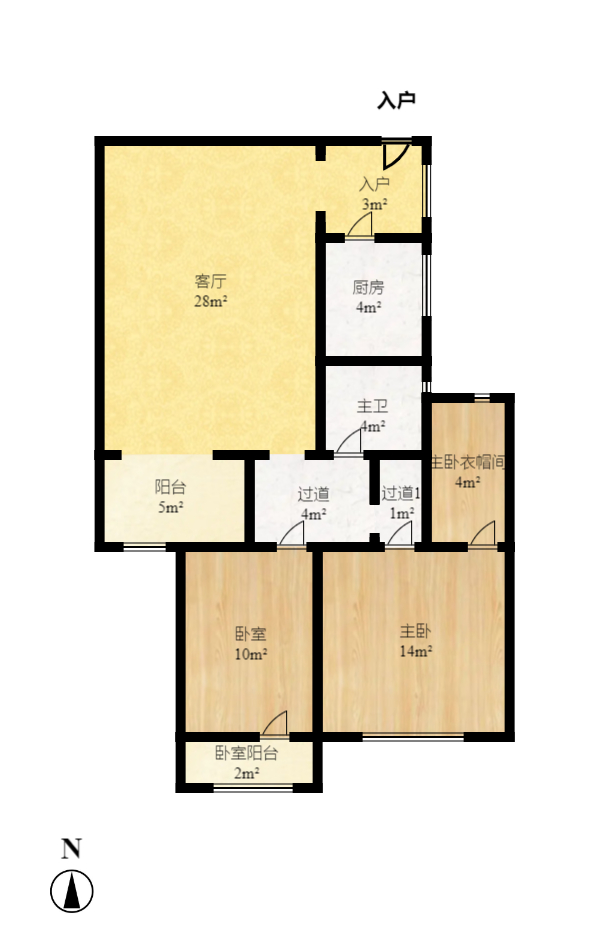 凯通国际城（凯通朝庭）  1室2厅1卫    3680.0元/月户型图