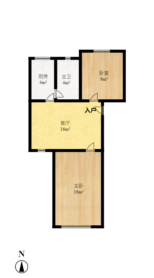 火星五片 2室1厅1卫 1600.0元/月 火星五片 2室1厅1卫 1600.0元/月户型图