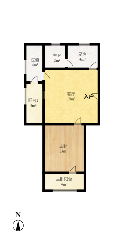 富雅坪社区（红墙巷）  1室0厅0卫   1700.00元/月户型图