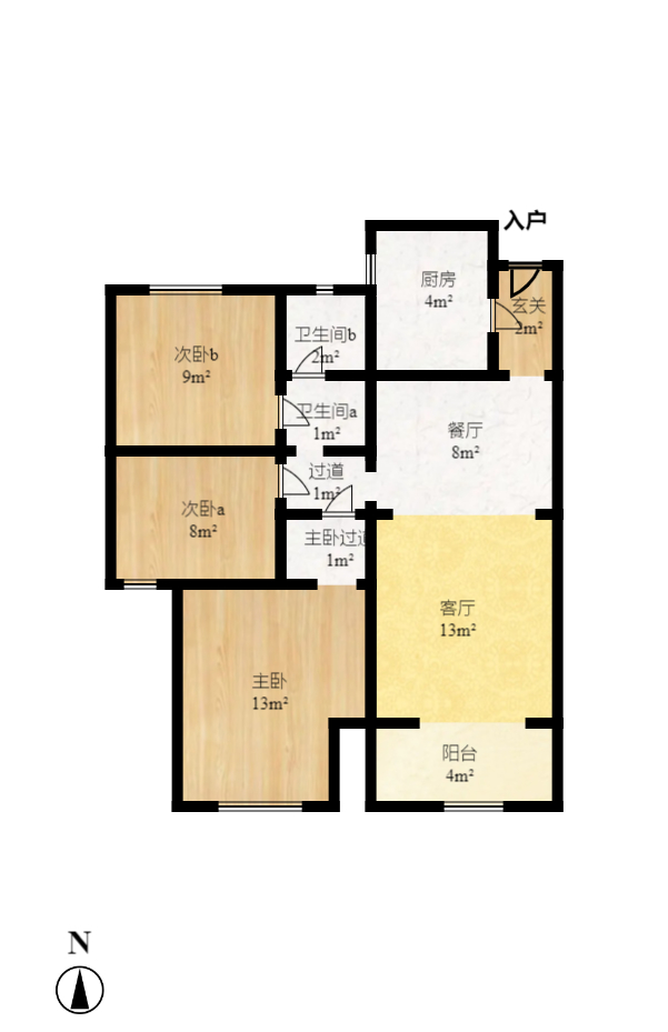 新城国际花都 3室2厅1卫 72.0万 新城国际花都 3室2厅1卫 72.0万户型图