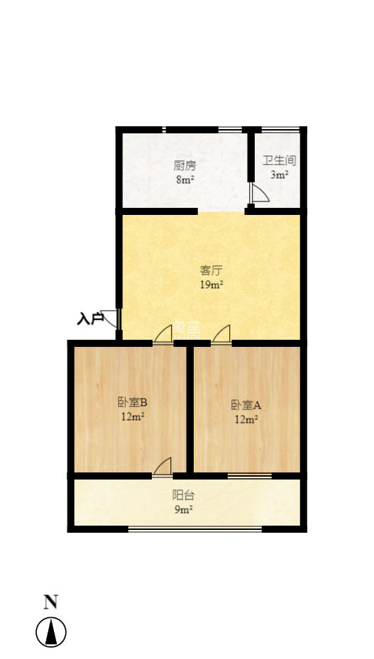 东风二村社区绸厂宿舍  2室1厅1卫   60.00万