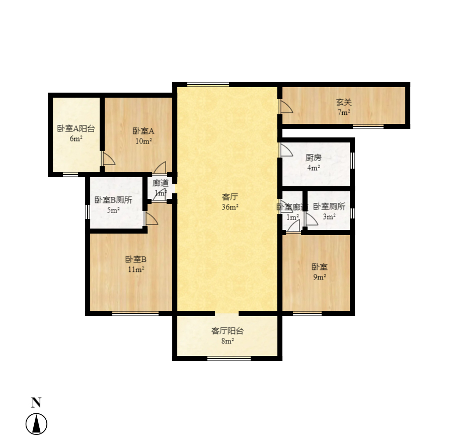 江山帝景雅典  3室2厅2卫    130.0万室内图1
