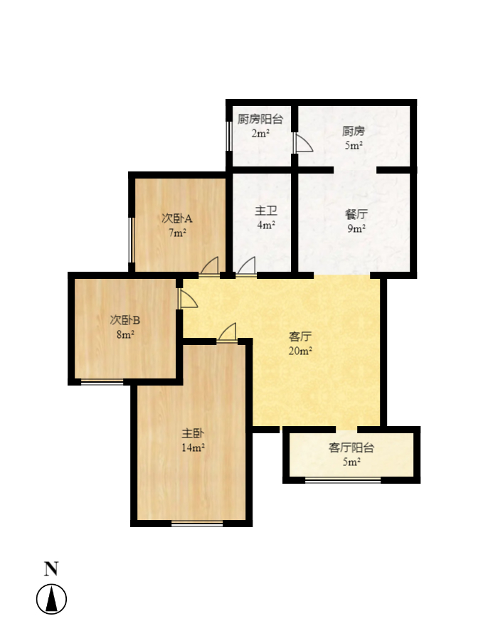 新新花园 3室2厅1卫 2500.0元/月 新新花园 3室2厅1卫 2500.0元/月户型图