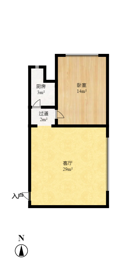 裕天国际商汇中心  1室1厅1卫   1600.00元/月室内图1
