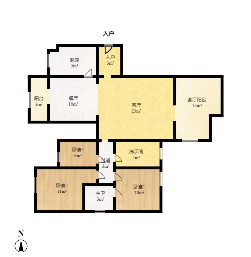 大鸿杰座 3室2厅1卫 2800.0元/月 大鸿杰座 3室2厅1卫 2800.0元/月户型图