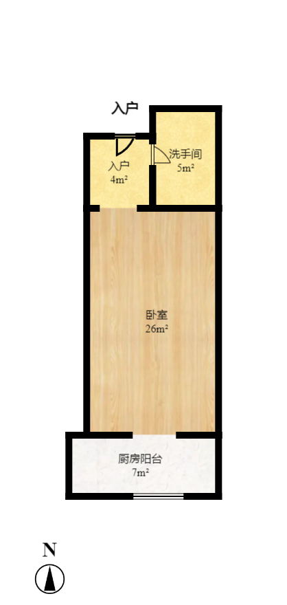 东塘瑞府 1室1厅1卫 1700.0元/月 东塘瑞府 1室1厅1卫 1700.0元/月户型图