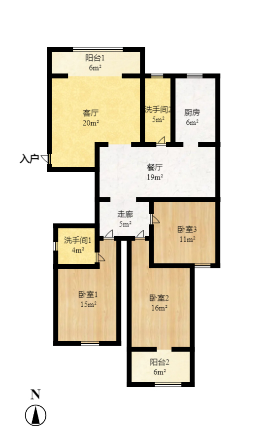 鑫天芙蓉  3室2厅1卫   109.00万室内图1