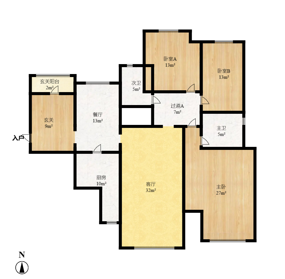 卓越蔚蓝海岸一期 3室1厅2卫 3500.0元/月 卓越蔚蓝海岸一期 3室1厅2卫 3500.0元/月户型图