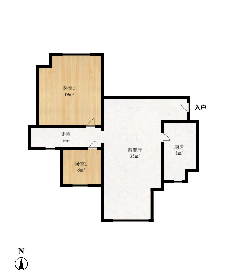 鑫科明珠 1室2厅1卫 2200.0元/月 鑫科明珠 1室2厅1卫 2200.0元/月户型图