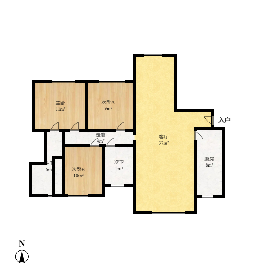 深业睿城 3室2厅2卫 2900.0元/月 深业睿城 3室2厅2卫 2900.0元/月户型图