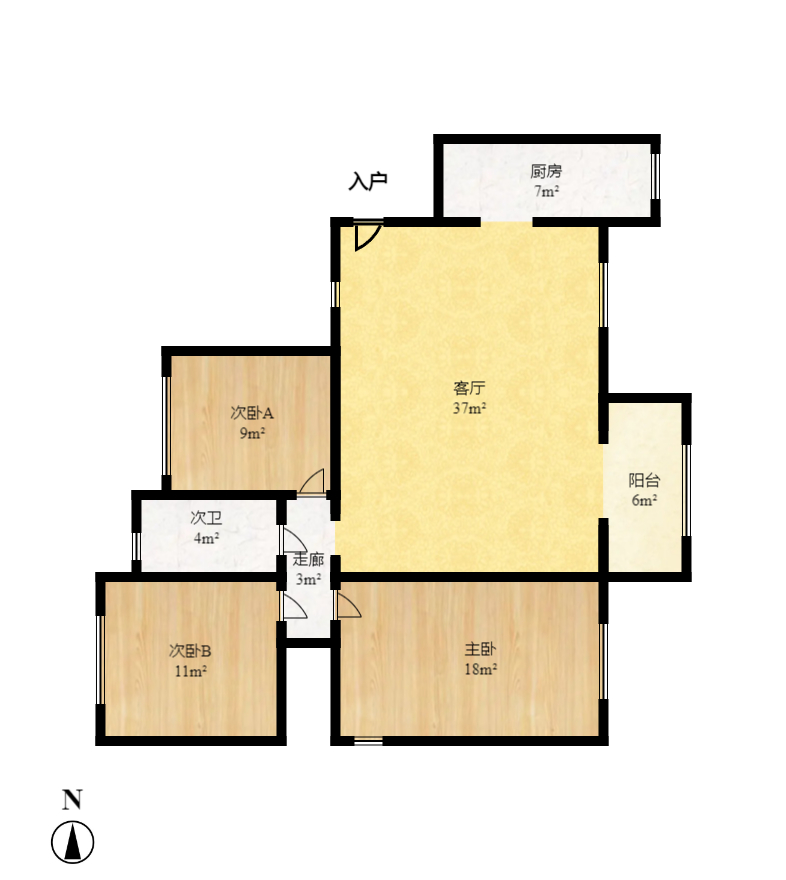华润凤凰城三期 3室2厅2卫 2600.0元/月 华润凤凰城三期 3室2厅2卫 2600.0元/月户型图