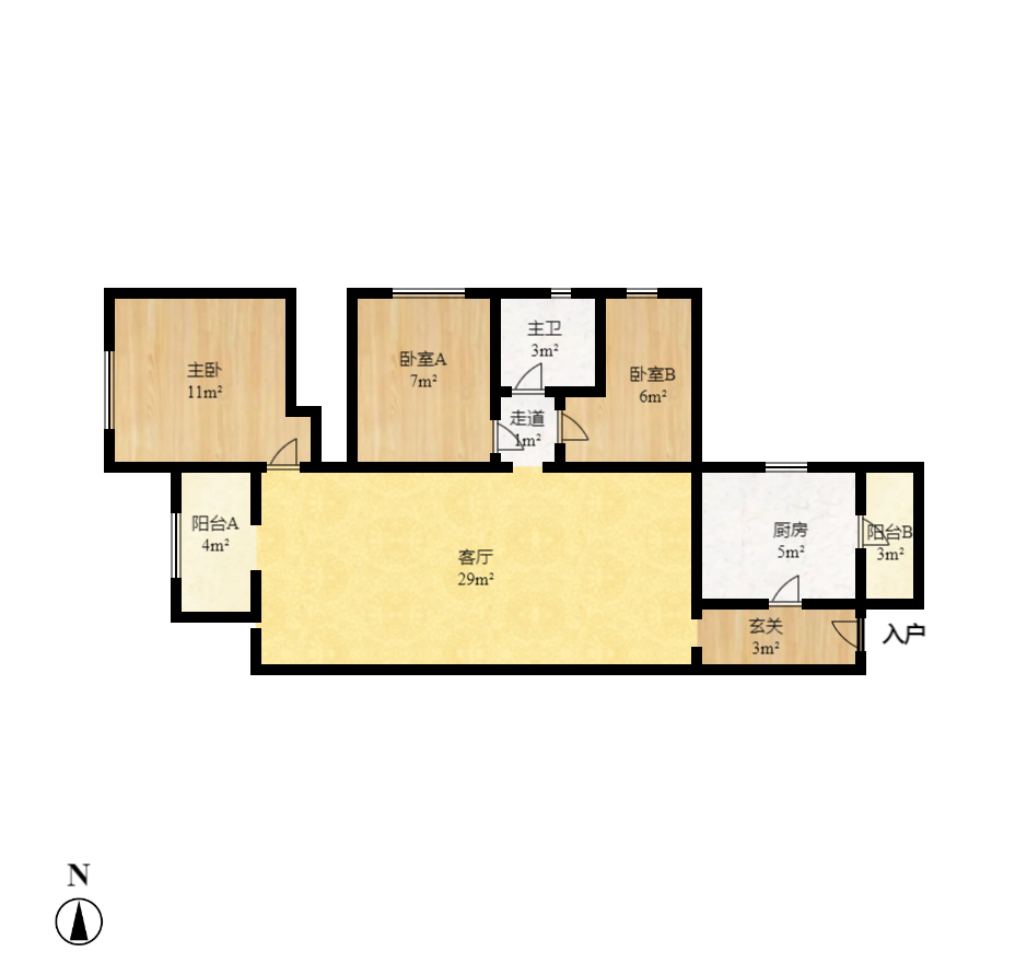 万科金域华府三四期  1室0厅0卫    260.0元/月 万科金域华府三四期  1室0厅0卫    260.0元/月户型图