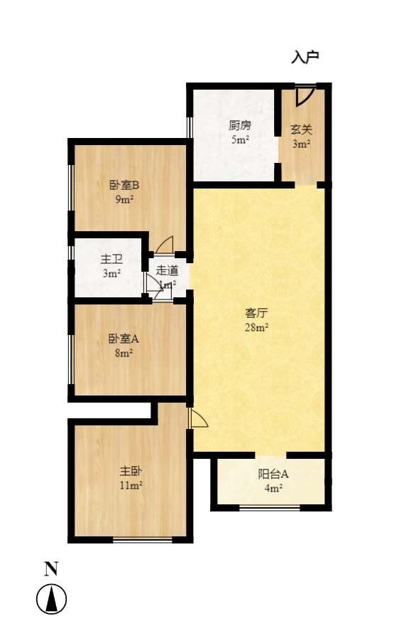万科金域华府一期 1室0厅1卫 1100.0元/月 万科金域华府一期 1室0厅1卫 1100.0元/月户型图