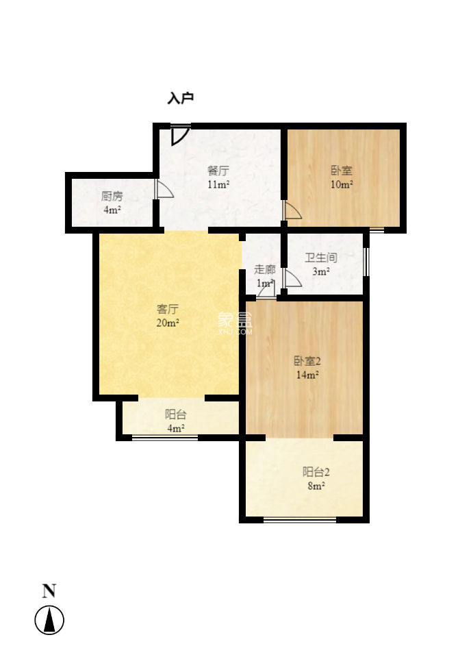 未来蜂巢  2室2厅1卫    52.8万