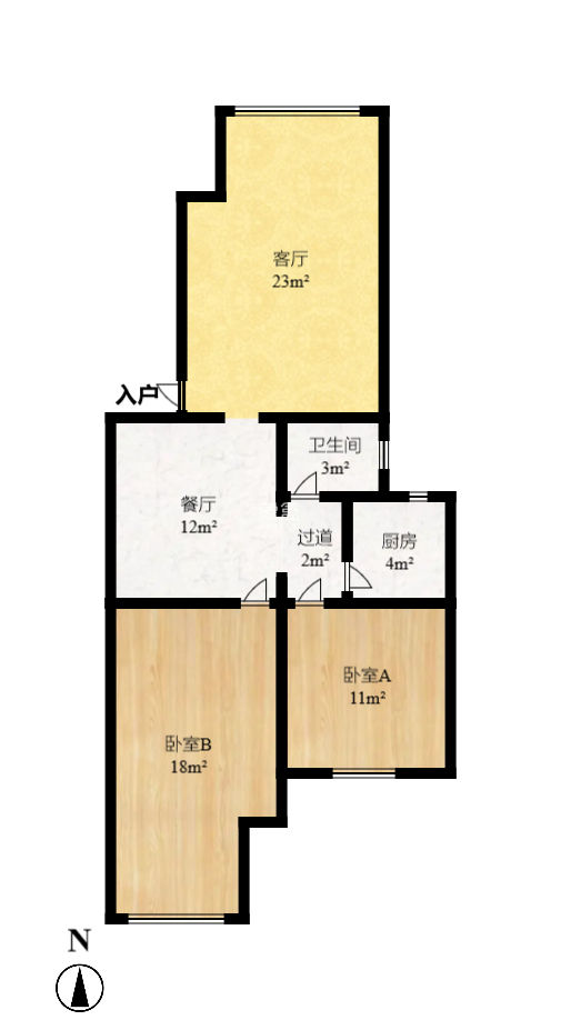 新家园  2室2厅1卫    78.68万