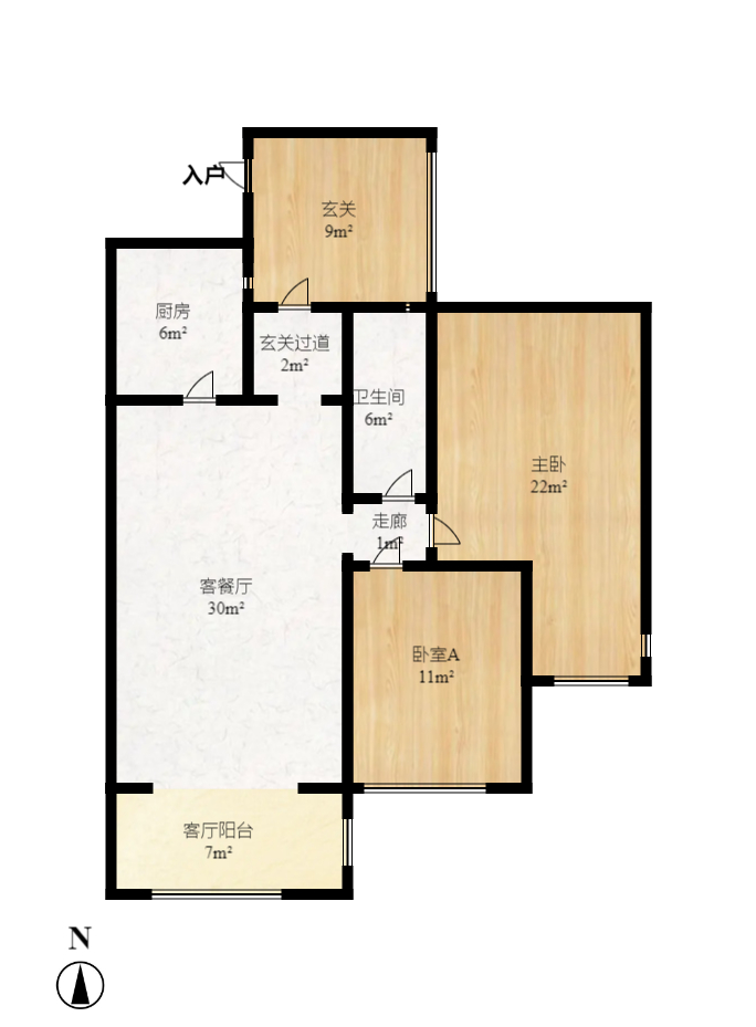 长房时代城 2室2厅1卫 2400.0元/月 长房时代城 2室2厅1卫 2400.0元/月户型图