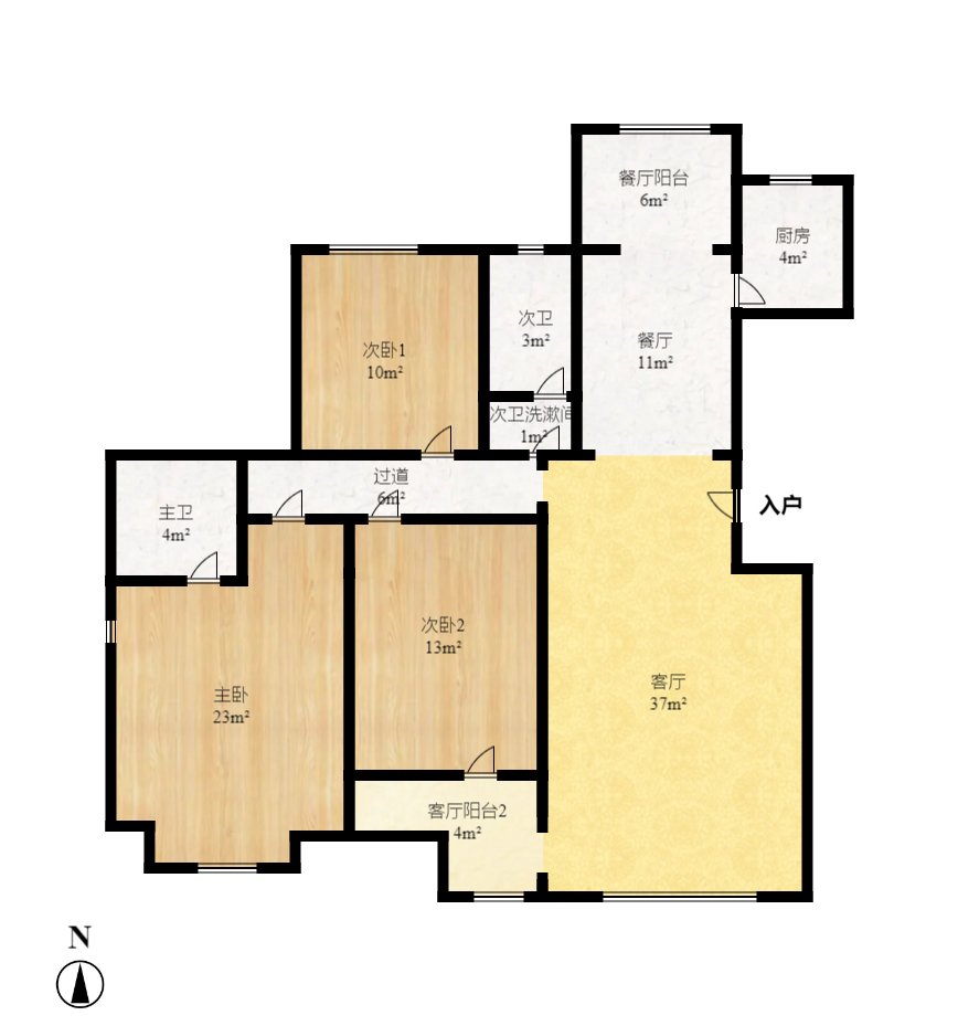 永祺西京 3室2厅1卫 2800.0元/月 永祺西京 3室2厅1卫 2800.0元/月户型图