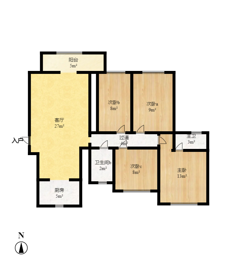 乾源国际  4室2厅2卫   2200.00元/月室内图1